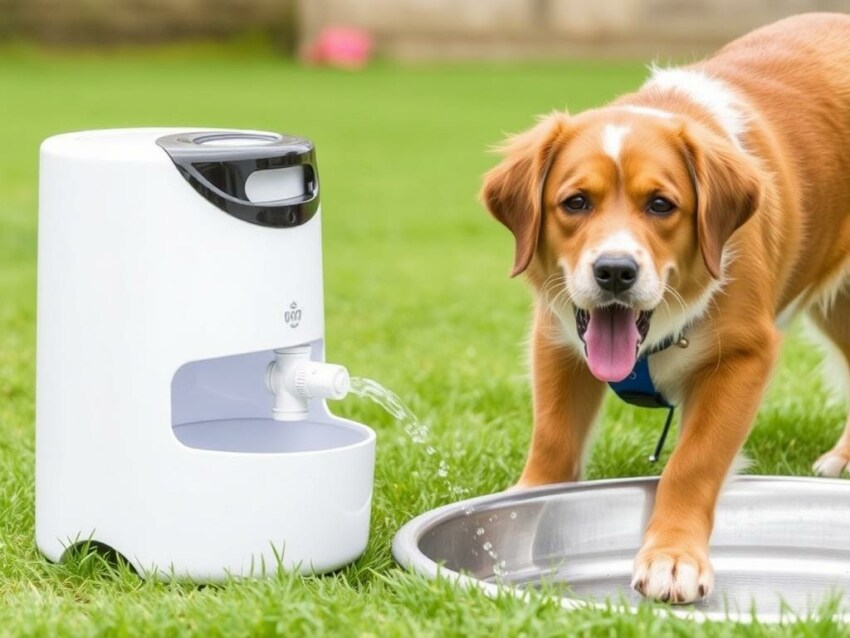 Automatic waterers with a valve for dogs Automatic waterers with a valve for dogsфото